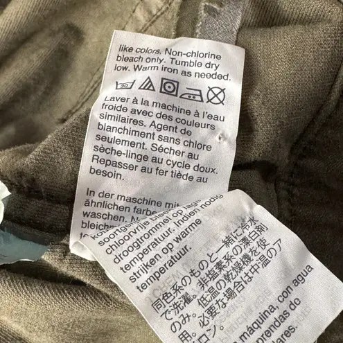 Madewell  SZ 27 Emmet Velveteen Wide Leg Crop Pants Stretch Hi-Rise Olive Green