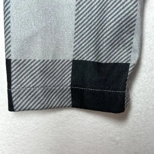 Cellabie Flannel Shirt XL Gray Black Leopard Print Long Sleeve Polyester New