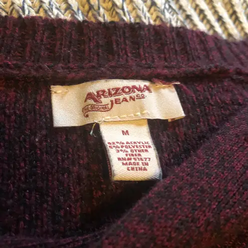 Arizona Jean Company Burgundy Criss Cross Sweater