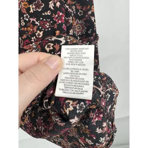 Mason & Belle Blouse Women Small Black Floral Paisley Prairie Bohemian Top