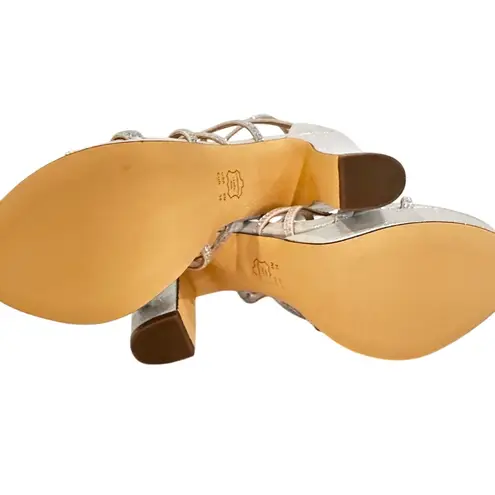 Nina Sassie Crystals Bridal Cocktail Party High Heels Women's 8 True Silver