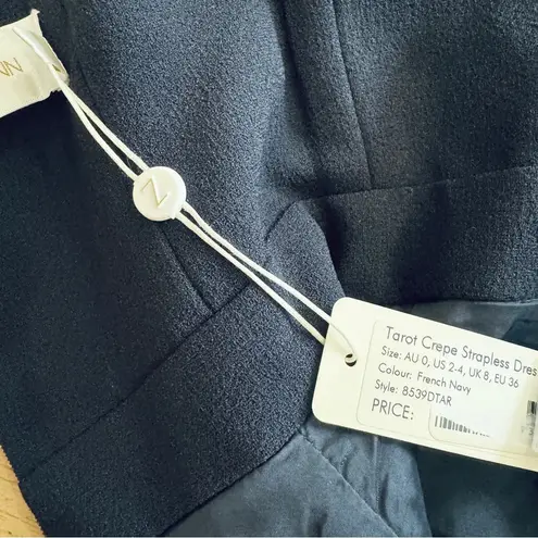 Zimmermann Crepe Strapless Dress in Navy NEW