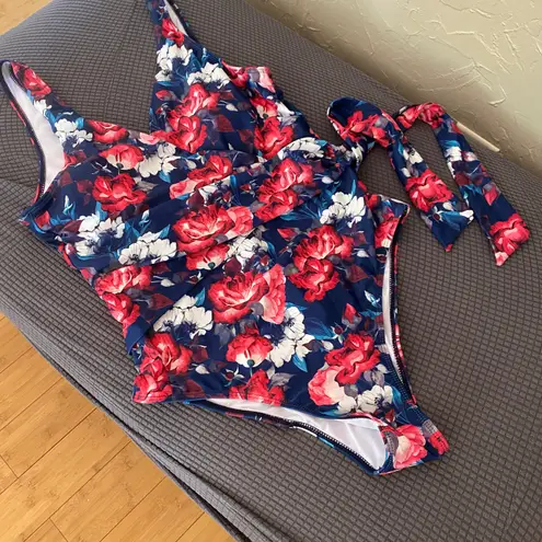 Yolipuli Women's Bowknot One Piece Swimsuit V Neck Backless Beach Swimwear Low-U-Back