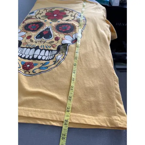 Hasta Siempre Sugar Skull Graphic Tee Yellow Medium