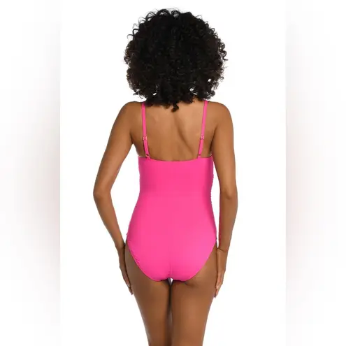 La Blanca Island Goddess Lingerie One Piece - Pop Pink, Size 4, $85