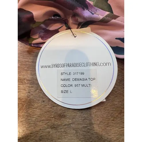 Byrds of Paradise Halter Demasia Bikini Top Large Padded Bra Pink Tropical