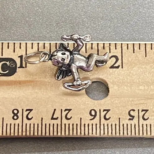 Vintage Sterling Silver Cupid Baby Wings Bow Arrow Charm Pendant Love Valentine