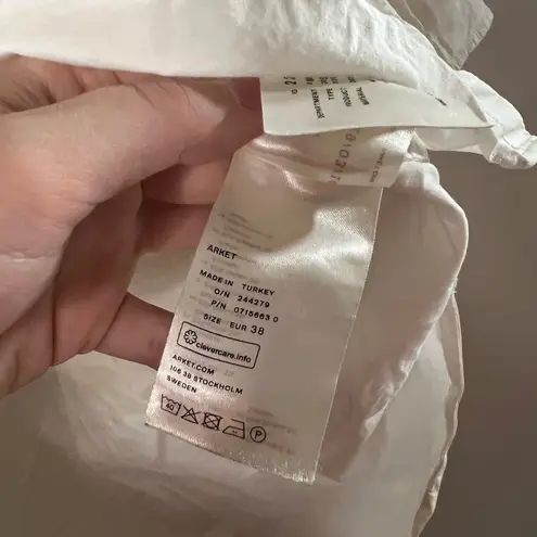 Arket Regular Fit Cotton Poplin Button Down White Size M