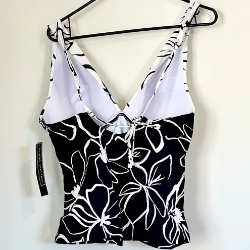 La Blanca NWT Moonlit Silhouette Black Twist Front Tankini Swim Top - Size: 14