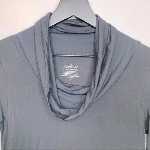Cuddl Duds Black Cowl Neck Modal Jersey Dress Loungewear Size Small