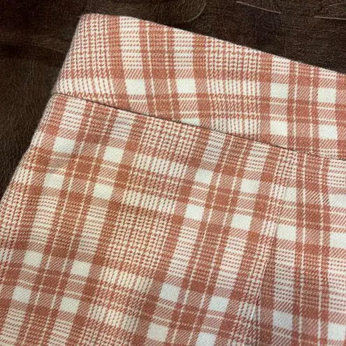 Sadie & Sage Plaid Skirt Women Large Rayon pink checkered Preppy cute Barbiecore