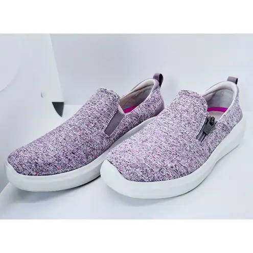 Ryka Slip-On Shoes with Zip Detail Ally Heathered Pink Taupe Women’s Store Worn