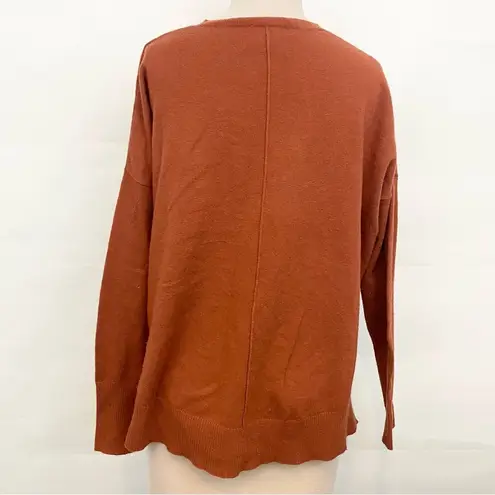 Kerisma Burnt Orange v neck high low sweater size small