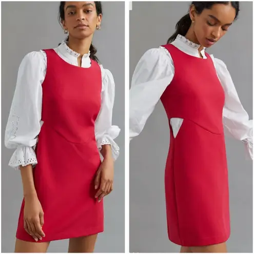 Mare Mare x Anthropologie Red Cutout Shift Dress Size Large Sleeveless Mini