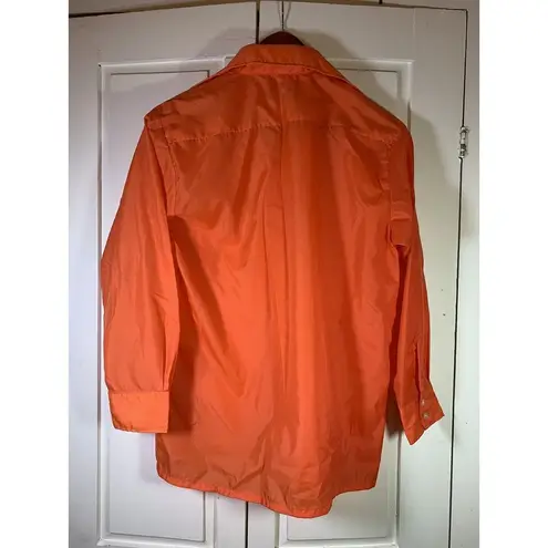 Obermeyer Nylon Wind Shirt Womens Medium Orange High Visibility Crew VTG Vintage