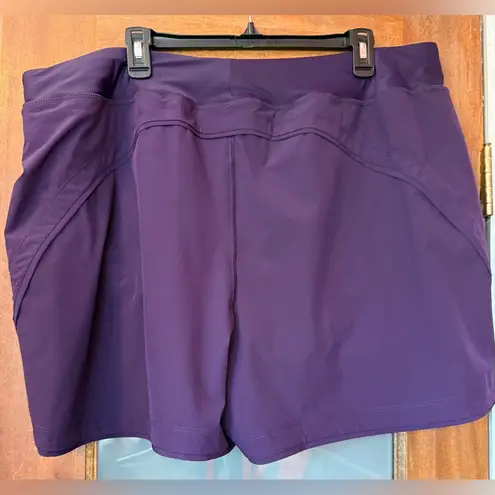 Lands’ End Women’s Plus Purple Swim Exercise Sport Skort Slant Pocket 22W