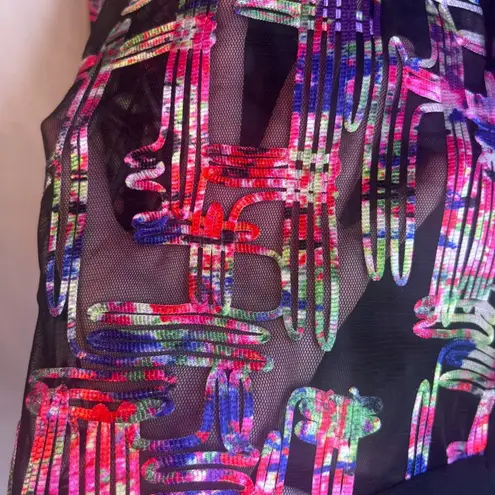 Joseph Ribkoff Sheer Abstract Embossed Asymmetrical Statement Cardigan Size 12