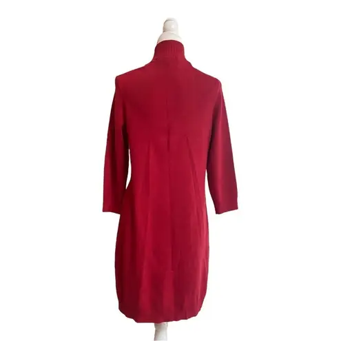 Tommy Bahama  Womens Size L Red Full Zip High Neck Long Cardigan Sweater Dress