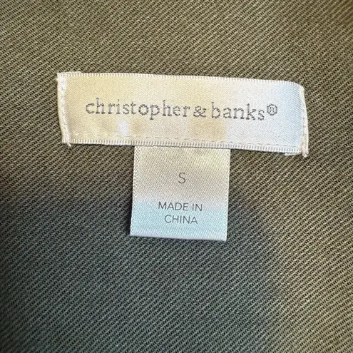 Christopher & Banks Christopher Banks Green Vest Snap Zipper Down Sleeveless Trendy Fall Fashion S