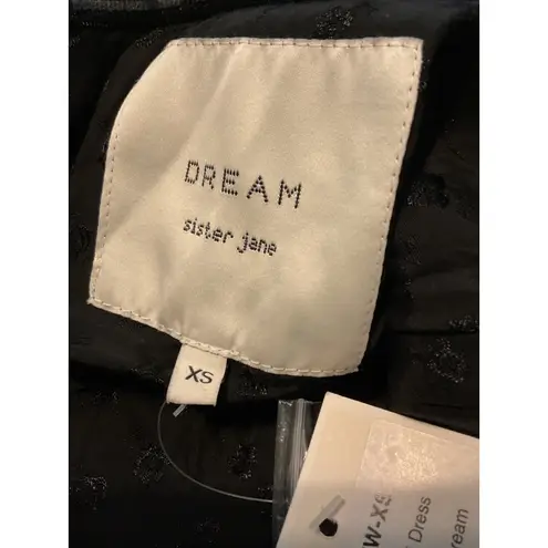 Dream SisTweed Puff Sleeve Square Neck Mini Dress Black & Cream NWT XS