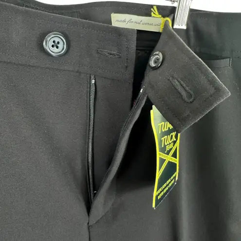 NYDJ NWT Tummy Tuck Black Straight Leg High Rise Dress Pants Trousers Size 14