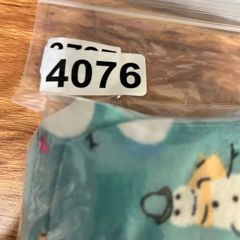 Munki Munki Womens Pajama Top XL Teal Snowman Print Cozy Holiday Whimsy Lounge