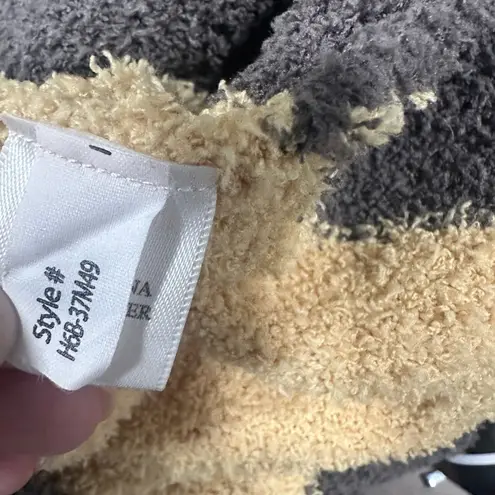 Hello Nite Size Medium Women's Colorblock Plush Crewneck Pullover Sweater Blue