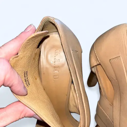 L.A.M.B. Gwen Stefani “Anika” Nude Leather Platform Heels – Size 10