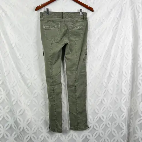 White House | Black Market  Utility Slim Ankle Olive Glitz  Jean Size 0