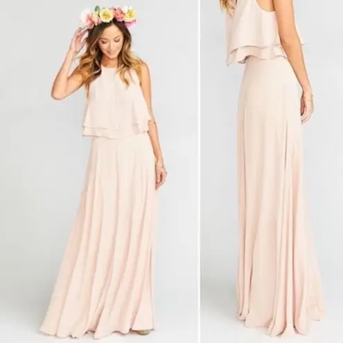 Show Me Your Mumu SMYM  Princess Di Maxi Skirt large Dust Blush Crisp