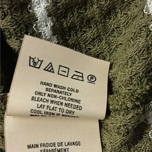 Ella Mara Thermal Knit Sweater Women Small Green Pullover Casual Cozy Minimalist