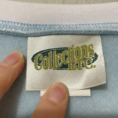 Collection Etc Christmas Blue Pre Shrunk Bird Embroidered Pullover Sweatshirt XL