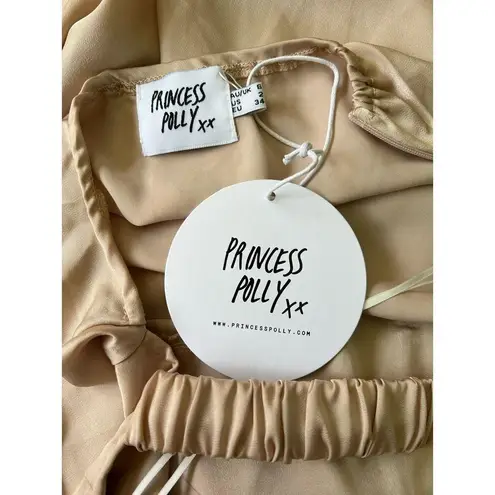 Princess Polly  Lillie Beige Corset Satin Midi Dress - Size 2 - Image 9