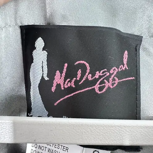 Mac Duggal Floral Embroidered Illusion Long Sleeve Gown Platinum Silver NWT 8