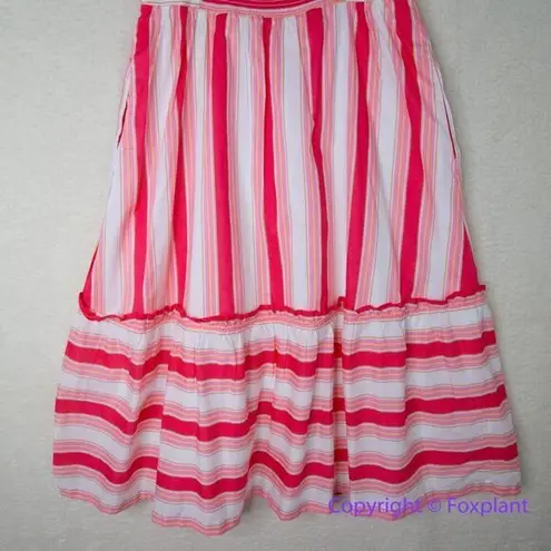 New! J Crew Factory Striped square neck midi dress. size 12 Pink