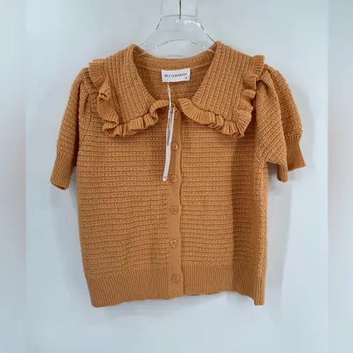 Anthropologie  self contrast Our Ainsley Ruffle-Collar Cardigan size xs NWT