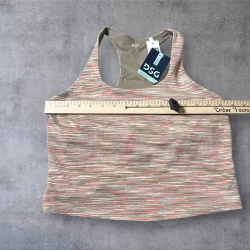 NEW DSG Momentum Crop Tank Top Womens Medium Tan Space Dye Moisture Wicking UV Brown