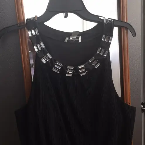 Signature Studio Rhinestone blouson black dress