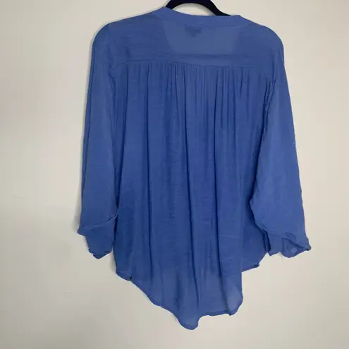 Coco + Carmen Slate Blue Gauze Boho Shirt Sz L/XL