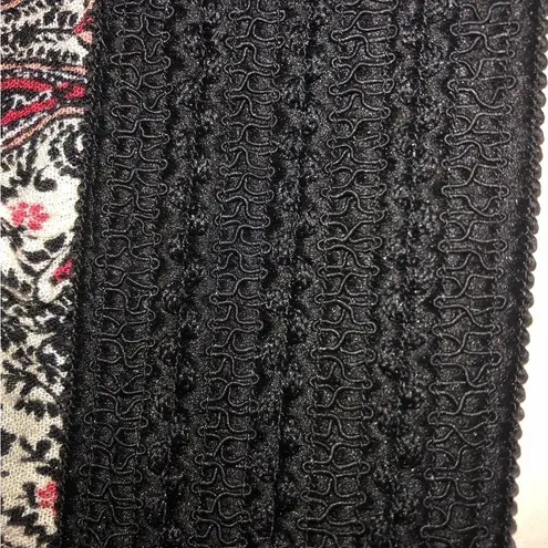 Gypsy Maxi Skirt Size Large Paisley Gauzy Black Red Boho Festival Summer Beach