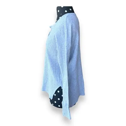 5/$65 Offline by Aerie Womens Henley Top Sz XXS Gray Waffle Thumb Holes Knit Top