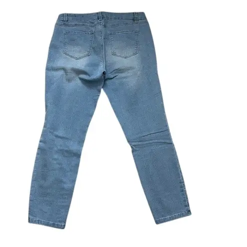 Artisan NY Denim Jeans Embroidered Cuff Ankle Light Wash Casual Womens Sz 12