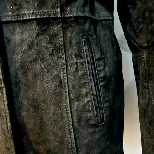 Vintage Black 100% Suede Leather Knee