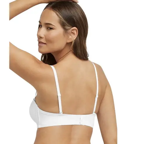 Maidenform 36D Bra Stay Put Strapless Convertible Push Up Underwire White NEW