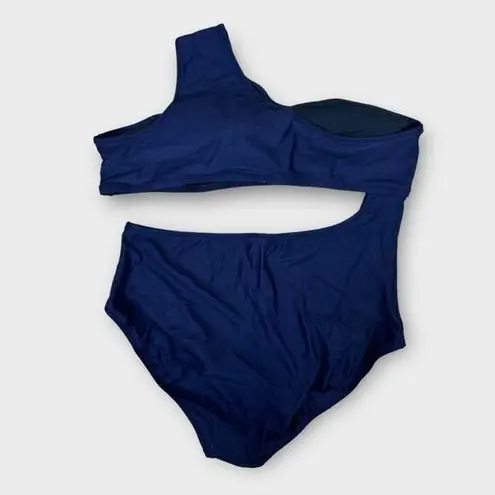 J.Crew  Cut Out Full Coverage One Piece Swimsuit with Buttons Size‎ 22 Navy New
