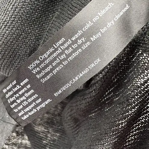 Eileen Fisher  Organic Linen Knit Wrap Cropped Hoodie Sweater XXS thumbnail 6