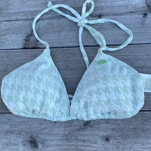 Roxy  Check It Mint Houndstooth Triangle Bikini Top Size S NWT - Image 8