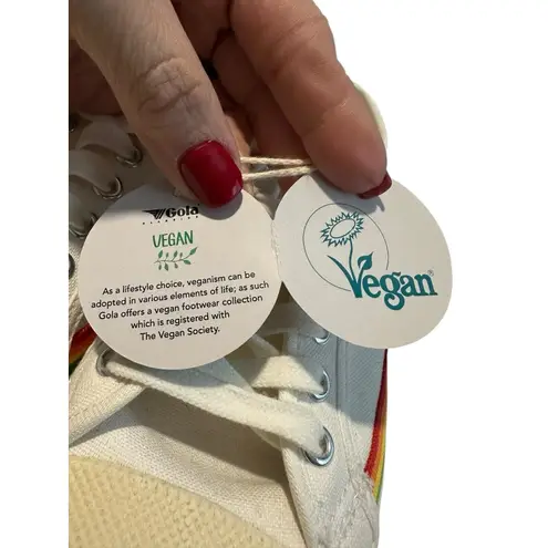 Gola Women’s Size 8 Coaster Sneaker Off White Rainbow Drop Striped #S1