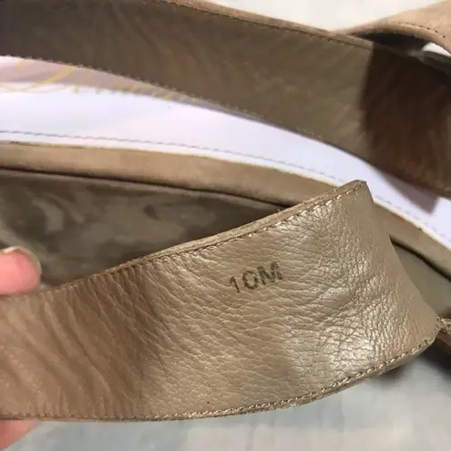 Delman ankle wrap wedges in taupe size 10 M Tan thumbnail 6