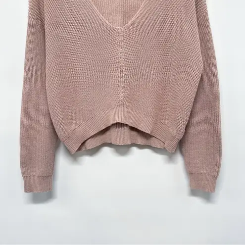 Lulus Feel It Still Taupe Knit Sweater Top Oversized Slouchy Large V
